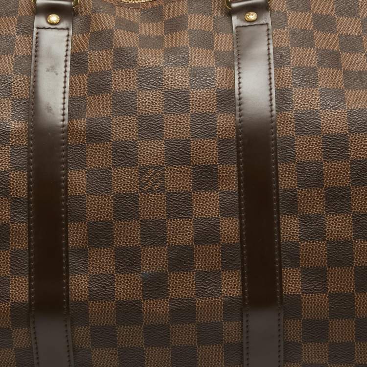 Pre Owned Louis Vuitton Damier Ebene Canvas Keepall Bandouliere 55 Bag