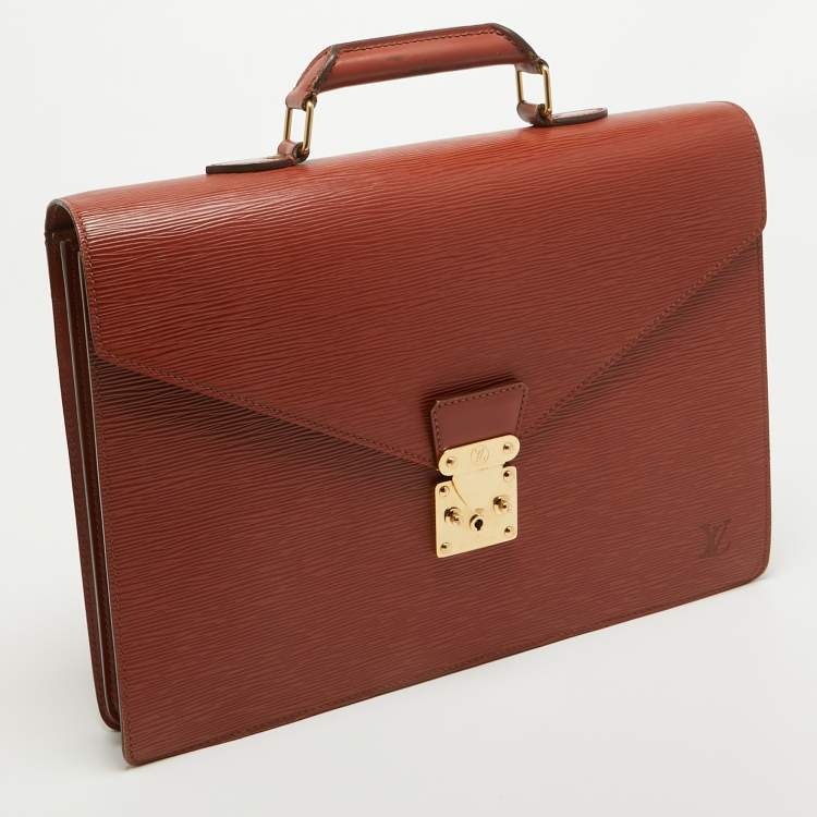 Pre Owned Louis Vuitton Cipango Gold Epi Leather Serviette Conseiller Briefcase
