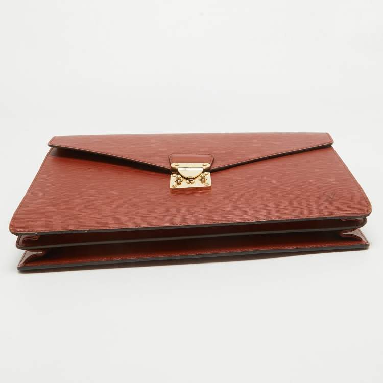 Pre Owned Louis Vuitton Cipango Gold Epi Leather Serviette Conseiller Briefcase