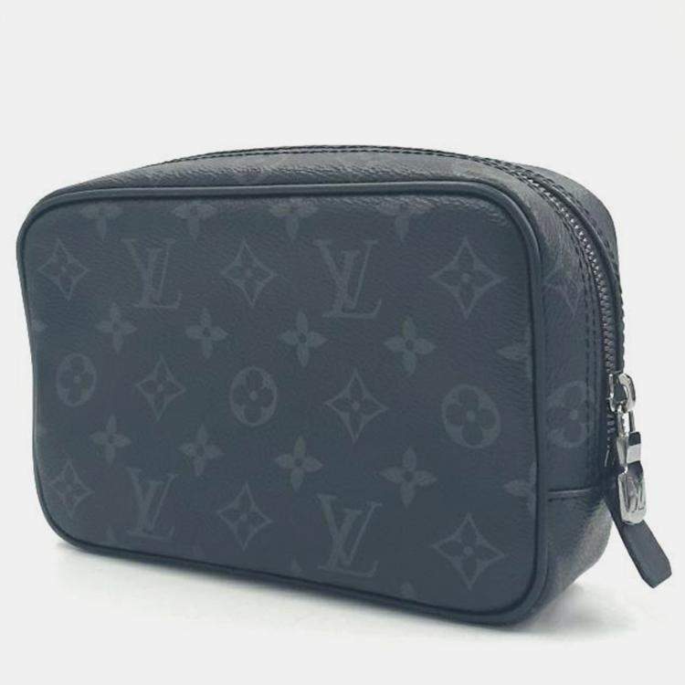 Pre Owned Louis Vuitton Black Monogram Eclipse Pouch