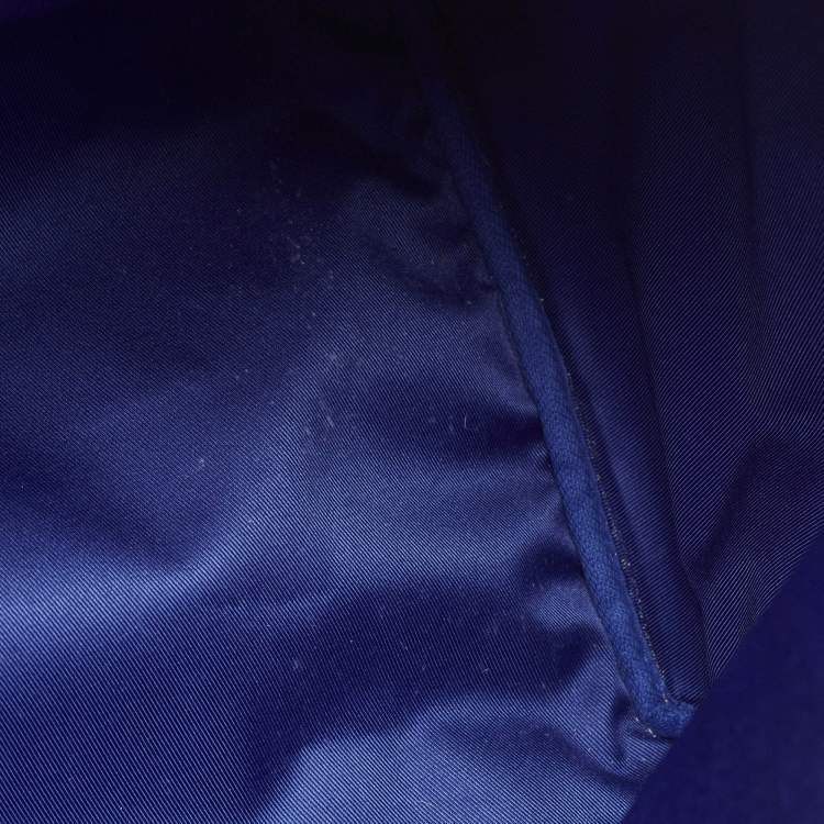 Pre Owned Louis Vuitton Racing Blue Monogram Empreinte Leather Keepall Bandoulière 50 