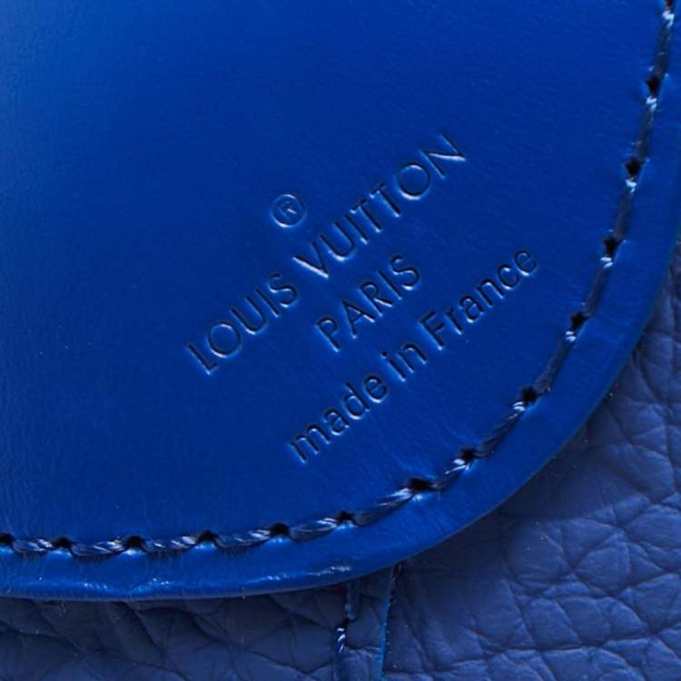 Pre Owned Louis Vuitton Racing Blue Monogram Empreinte Leather Horizon 55 Suitcase