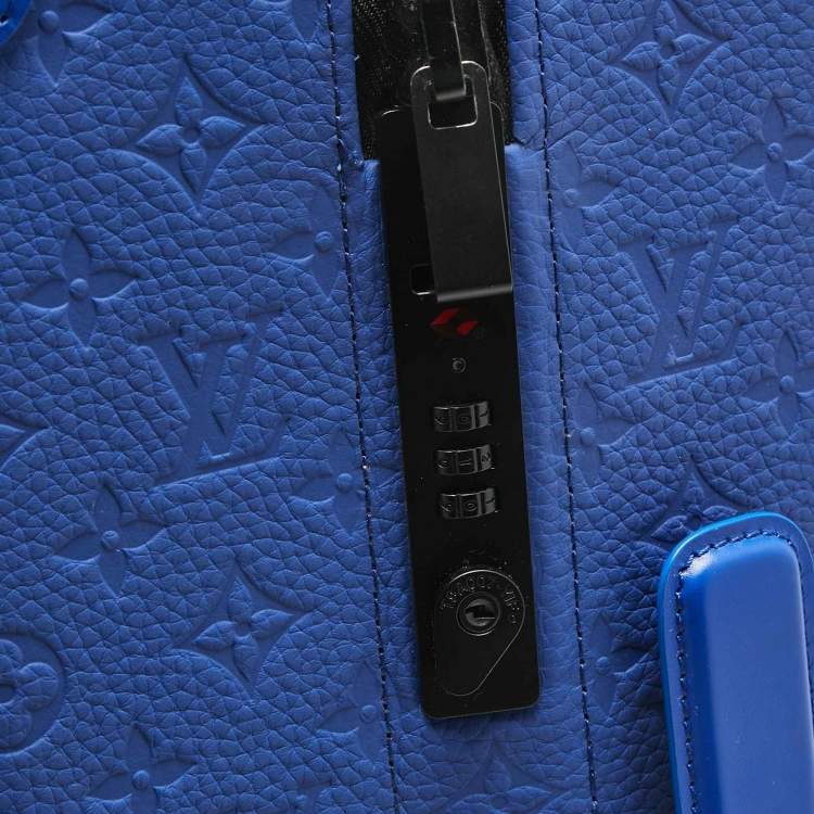 Pre Owned Louis Vuitton Racing Blue Monogram Empreinte Leather Horizon 55 Suitcase