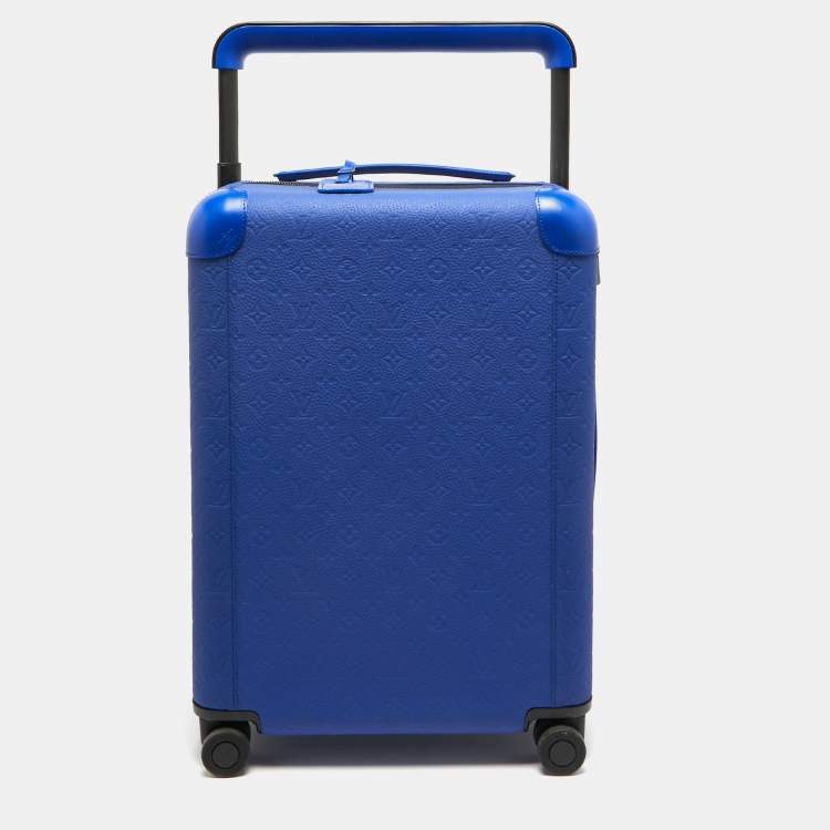 Pre Owned Louis Vuitton Racing Blue Monogram Empreinte Leather Horizon 55 Suitcase