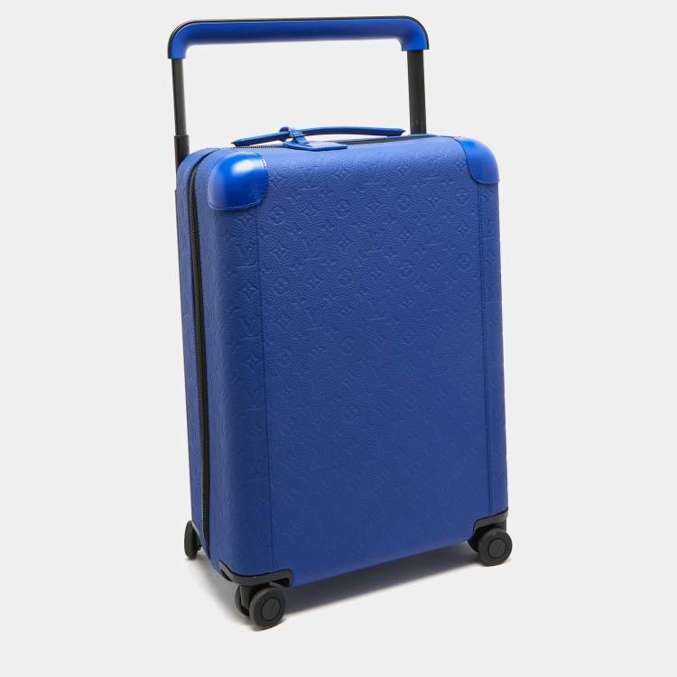 Pre Owned Louis Vuitton Racing Blue Monogram Empreinte Leather Horizon 55 Suitcase