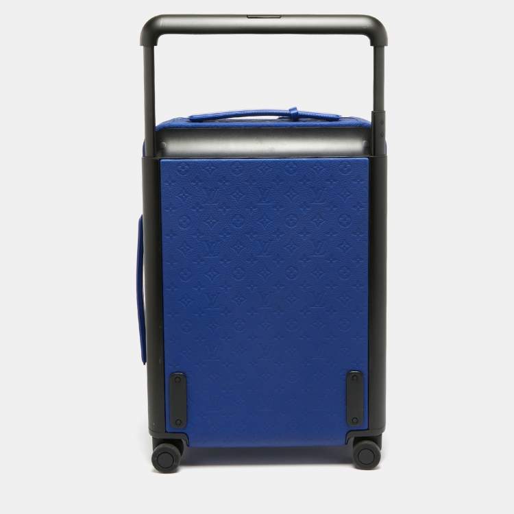 Pre Owned Louis Vuitton Racing Blue Monogram Empreinte Leather Horizon 55 Suitcase