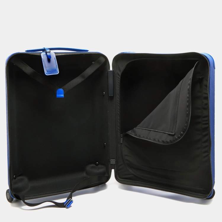 Pre Owned Louis Vuitton Racing Blue Monogram Empreinte Leather Horizon 55 Suitcase