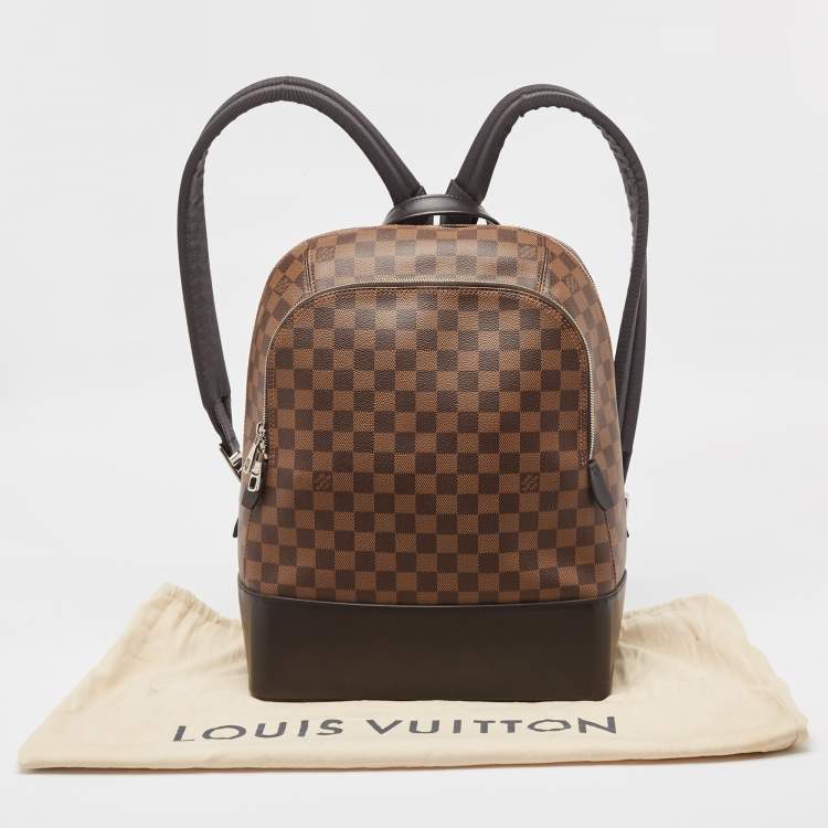 Pre Owned Louis Vuitton Black Damier Ebene Canvas and Leather Jake Backpack