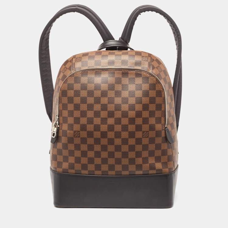 Pre Owned Louis Vuitton Black Damier Ebene Canvas and Leather Jake Backpack
