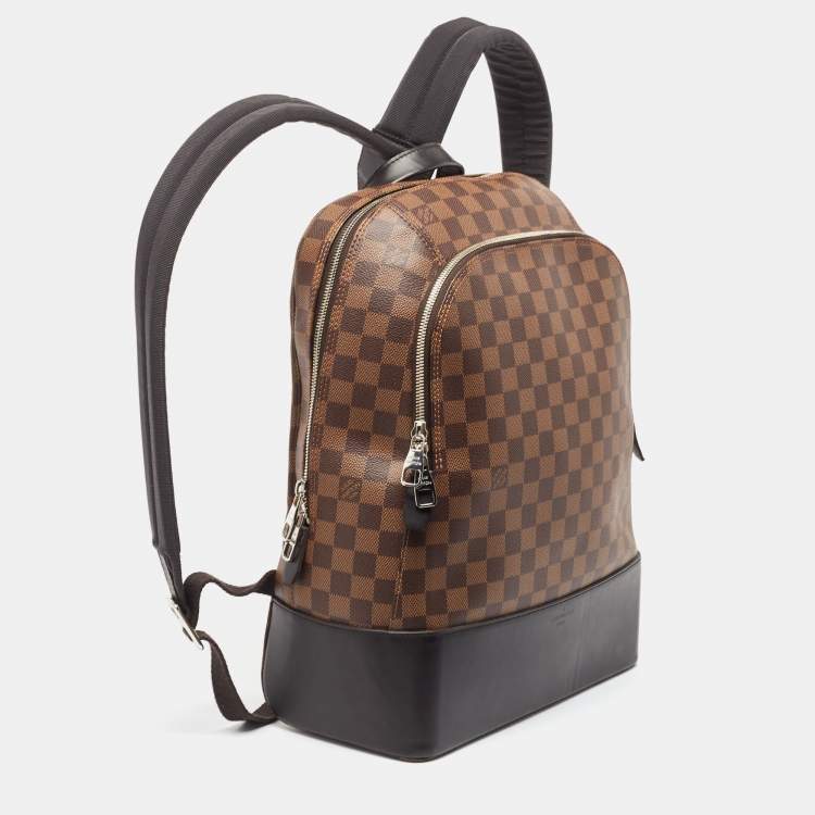 Pre Owned Louis Vuitton Black Damier Ebene Canvas and Leather Jake Backpack