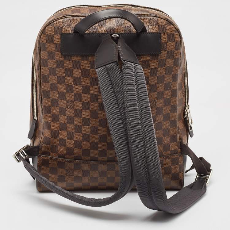 Pre Owned Louis Vuitton Black Damier Ebene Canvas and Leather Jake Backpack