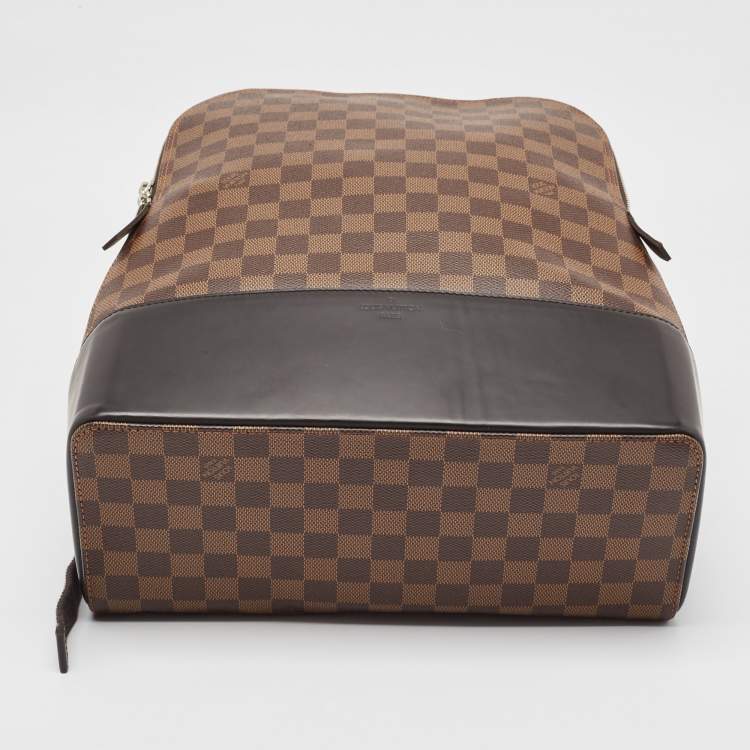 Pre Owned Louis Vuitton Black Damier Ebene Canvas and Leather Jake Backpack