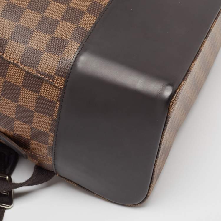 Pre Owned Louis Vuitton Black Damier Ebene Canvas and Leather Jake Backpack