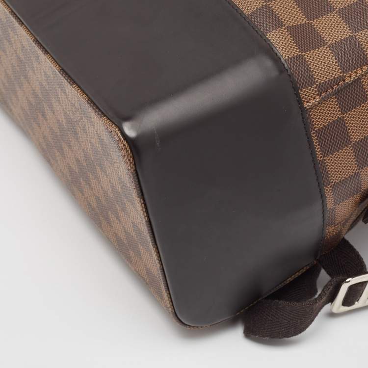 Pre Owned Louis Vuitton Black Damier Ebene Canvas and Leather Jake Backpack