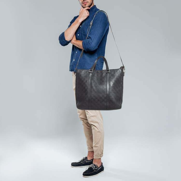 Pre Owned Louis Vuitton Damier Infini Leather Tadao Bag
