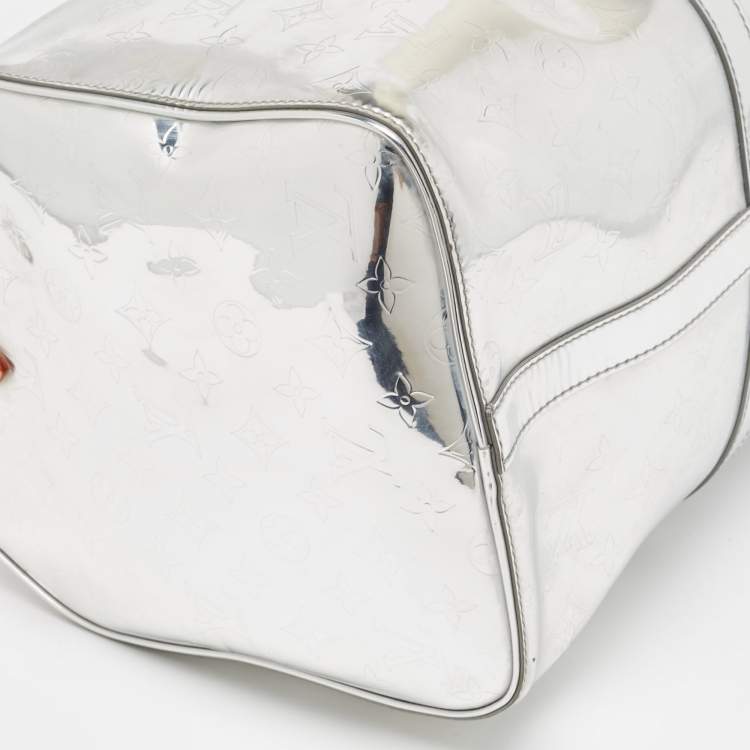Pre Owned Louis Vuitton Silver Monogram Miroir Keepall Bandouliere 50 Bag