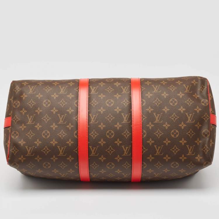 Pre Owned Louis Vuitton Cerise Monogram Canvas Keepall Bandouliere 50 Bag