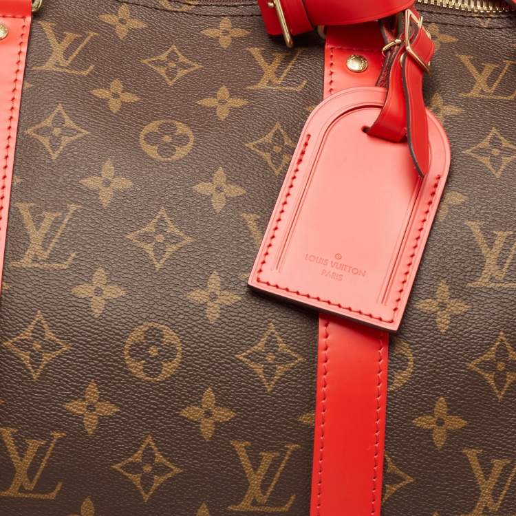 Pre Owned Louis Vuitton Cerise Monogram Canvas Keepall Bandouliere 50 Bag