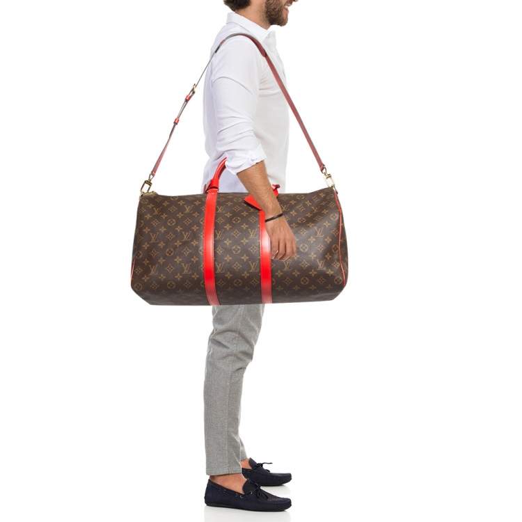 Pre Owned Louis Vuitton Cerise Monogram Canvas Keepall Bandouliere 50 Bag
