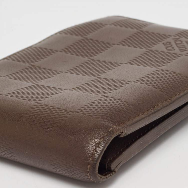 Pre Owned Louis Vuitton Brown Damier Infini Leather Multiple Wallet