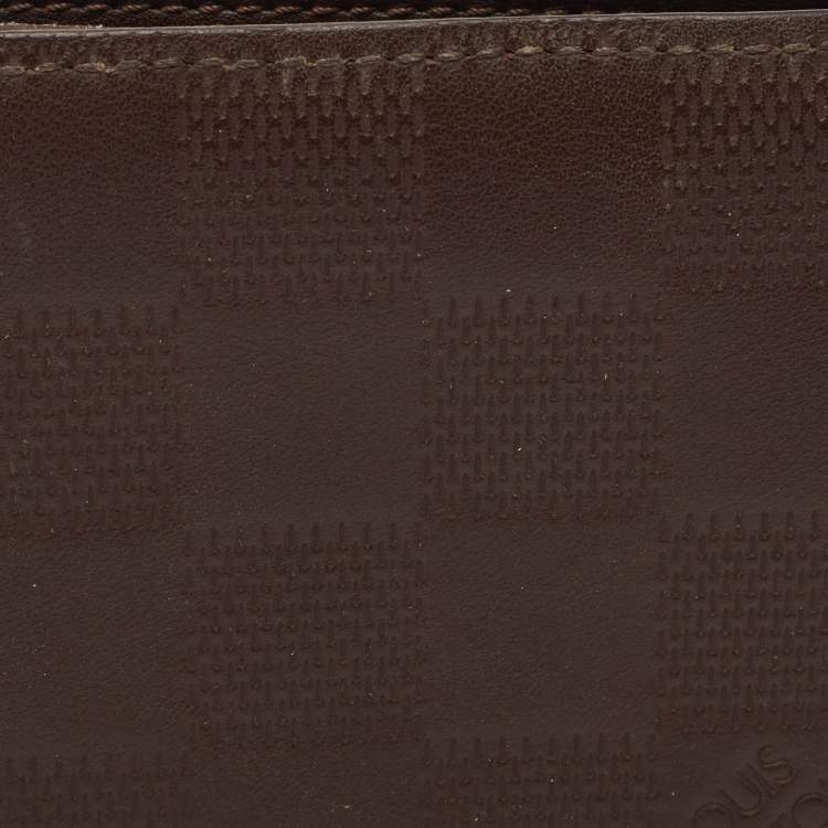 Pre Owned Louis Vuitton Brown Damier Infini Leather Multiple Wallet