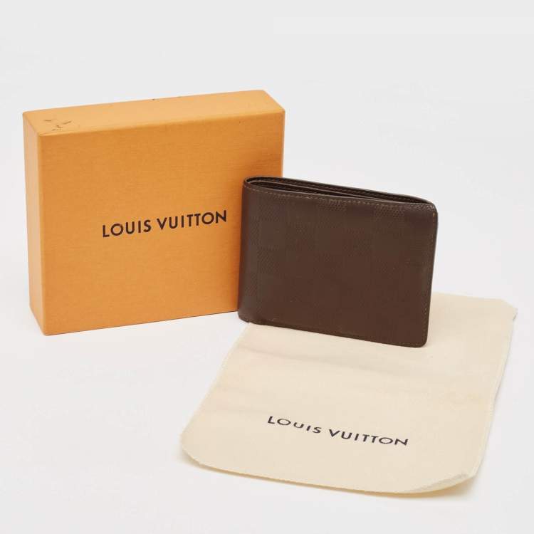 Pre Owned Louis Vuitton Brown Damier Infini Leather Multiple Wallet
