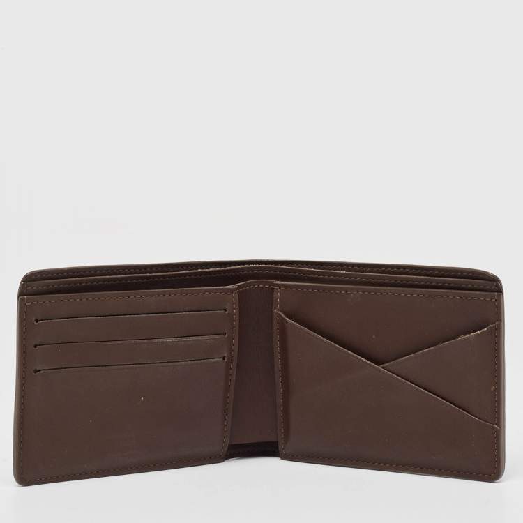 Pre Owned Louis Vuitton Brown Damier Infini Leather Multiple Wallet