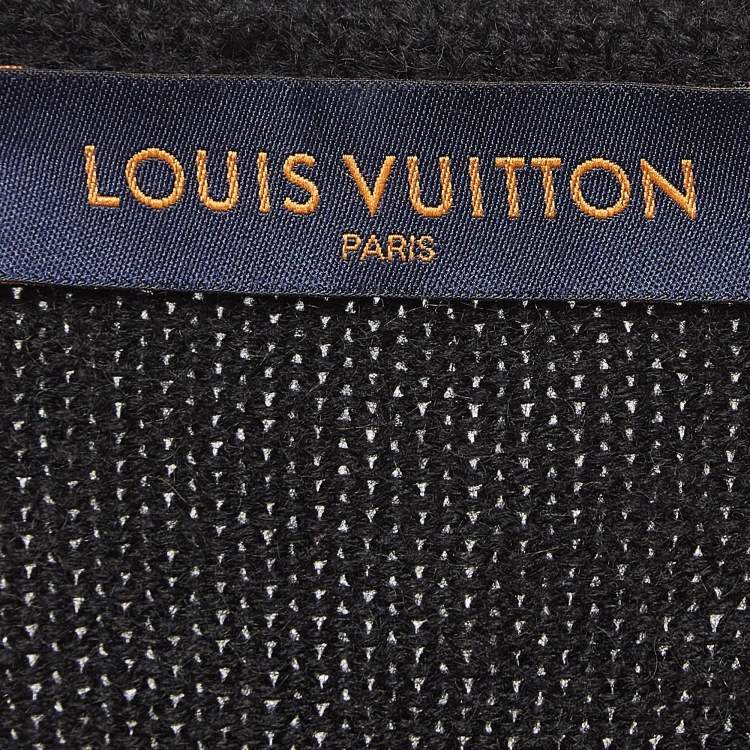 Pre Owned Louis Vuitton Black Piano Intarsia Wool Knit Sweater M