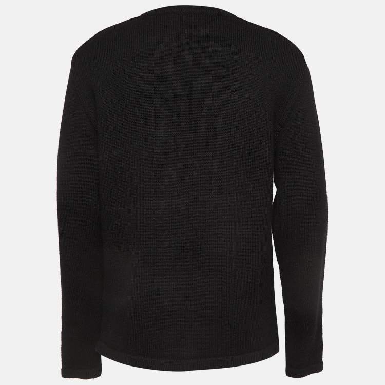 Pre Owned Louis Vuitton Black Piano Intarsia Wool Knit Sweater M