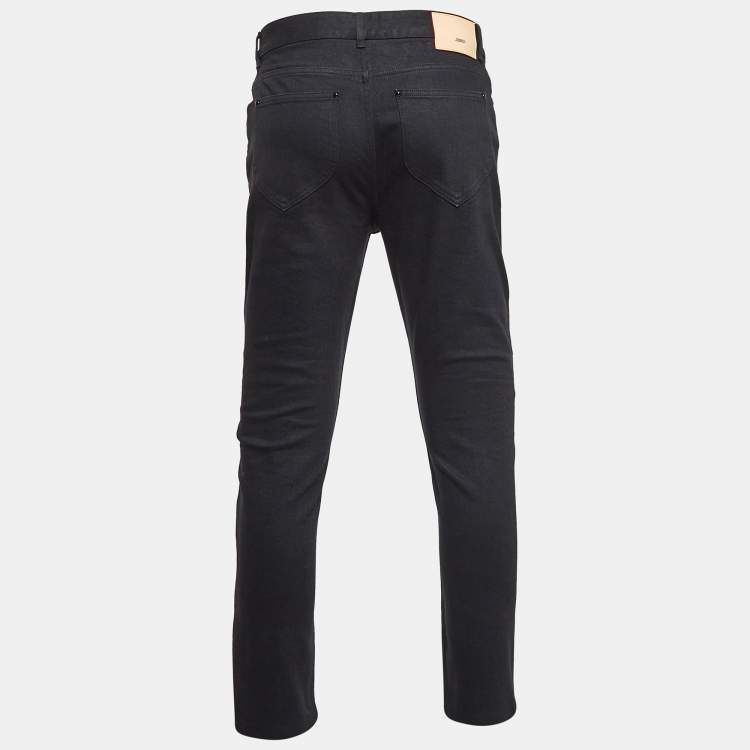 Pre Owned Louis Vuitton Black Denim Slim Fit Jeans M Waist 32"