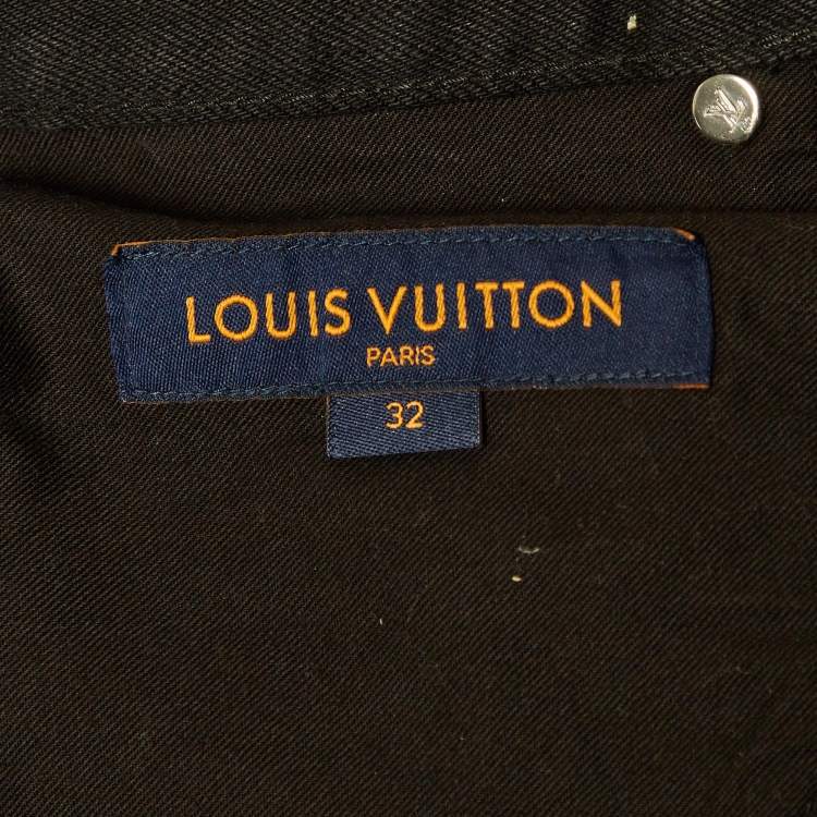 Pre Owned Louis Vuitton Black Denim Slim Fit Jeans M Waist 32"
