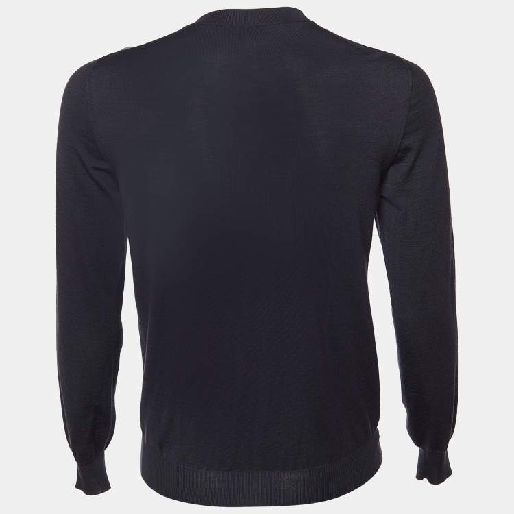 Pre Owned Louis Vuitton Grey Wool Blend Sweatshirt M