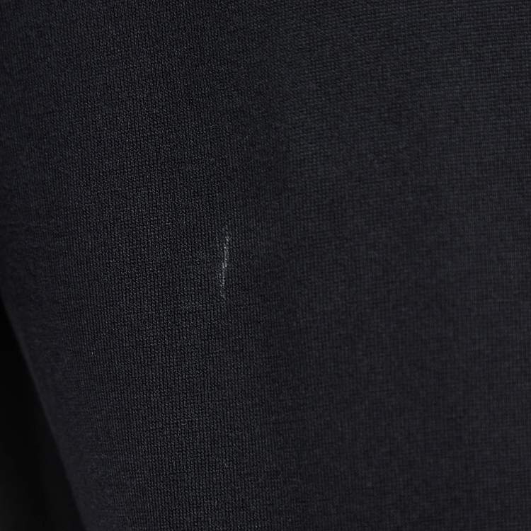 Pre Owned Louis Vuitton Black Cotton Logo Embroidered Jersey T-Shirt XL