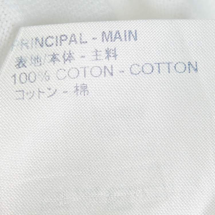 Pre Owned Louis Vuitton White Logo Watercolor Cotton Knit T-Shirt XXL
