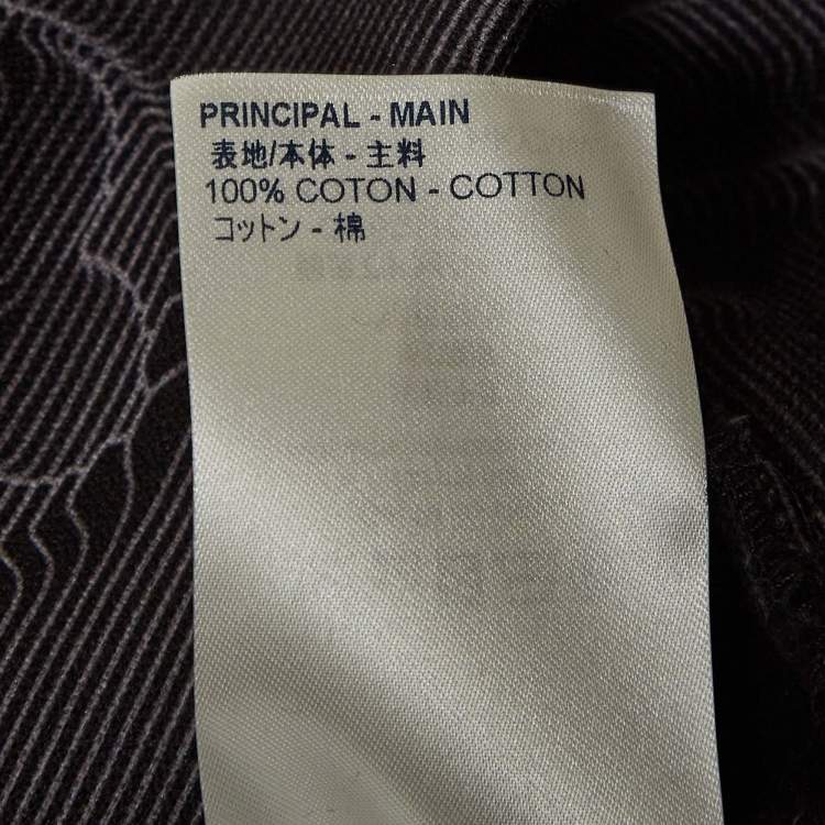 Pre Owned Louis Vuitton Grey 3D Monogram Cotton Knit Hoodie M