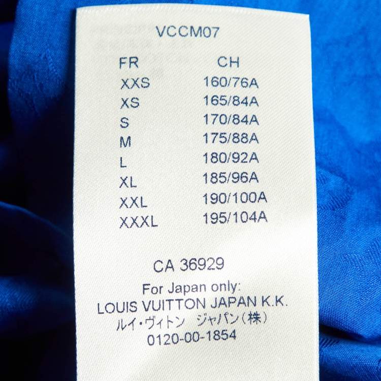 Pre Owned Louis Vuitton Blue Monogram Jacquard Cotton Button-Up Shirt S