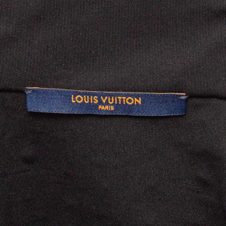 Pre Owned Louis Vuitton Black Monogram Print Jersey Zip-Up Hoodie M