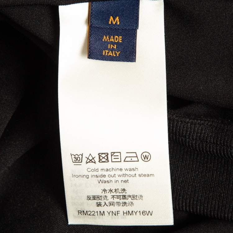 Pre Owned Louis Vuitton Black Monogram Print Jersey Zip-Up Hoodie M