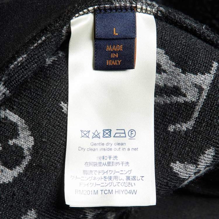 Pre Owned Louis Vuitton Black Monogram Fleece Zip-Up Teddy Jacket L