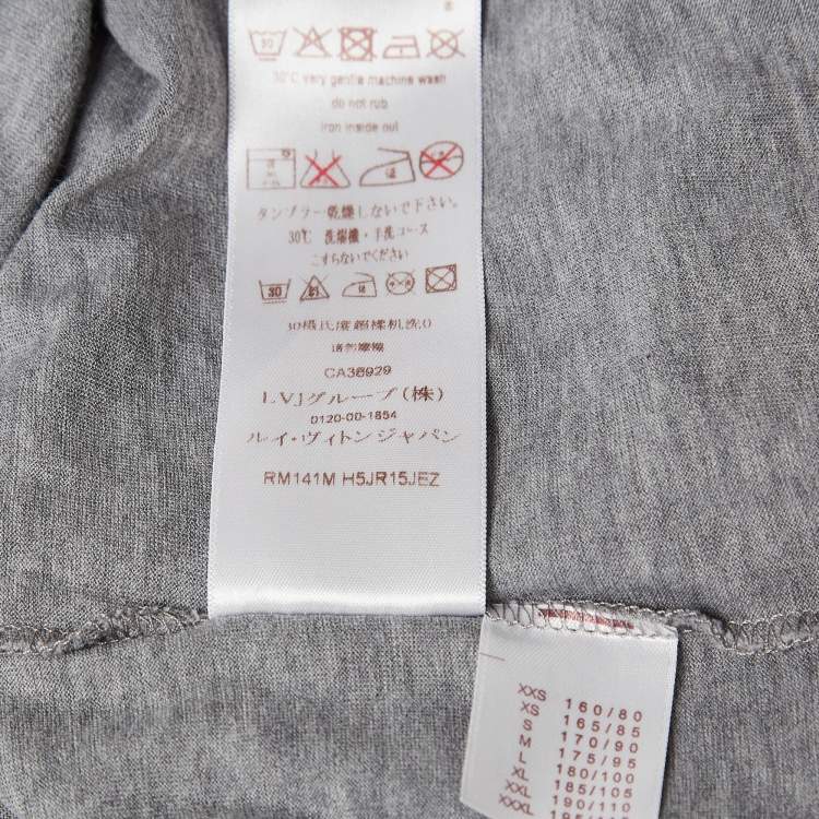 Pre Owned Louis Vuitton Grey Printed Jersey Crew Neck T-Shirt XS