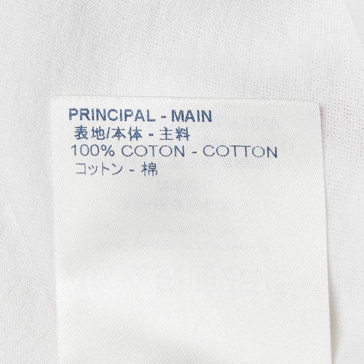 Pre Owned Louis Vuitton White Aloha Print Cotton Knit T-Shirt M