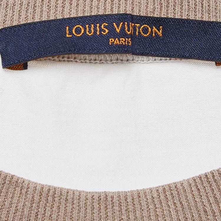 Pre Owned Louis Vuitton White Aloha Print Cotton Knit T-Shirt M