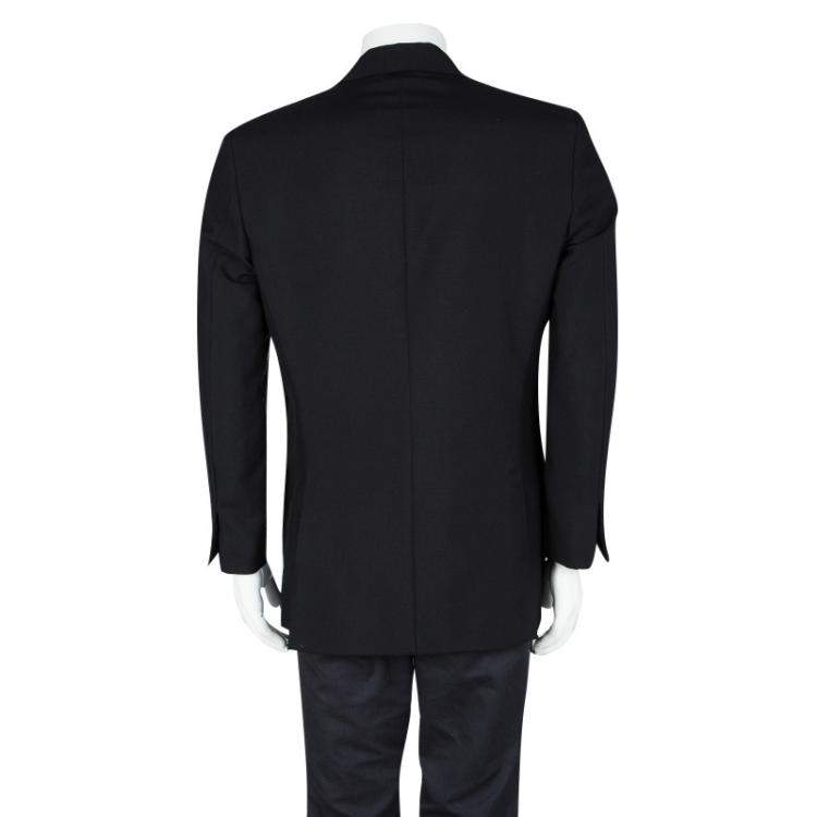 Pre Owned Louis Vuitton Black Wool Contrast Lapel Detail Blazer XL 