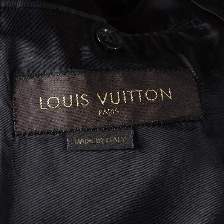 Pre Owned Louis Vuitton Black Wool Contrast Lapel Detail Blazer XL 