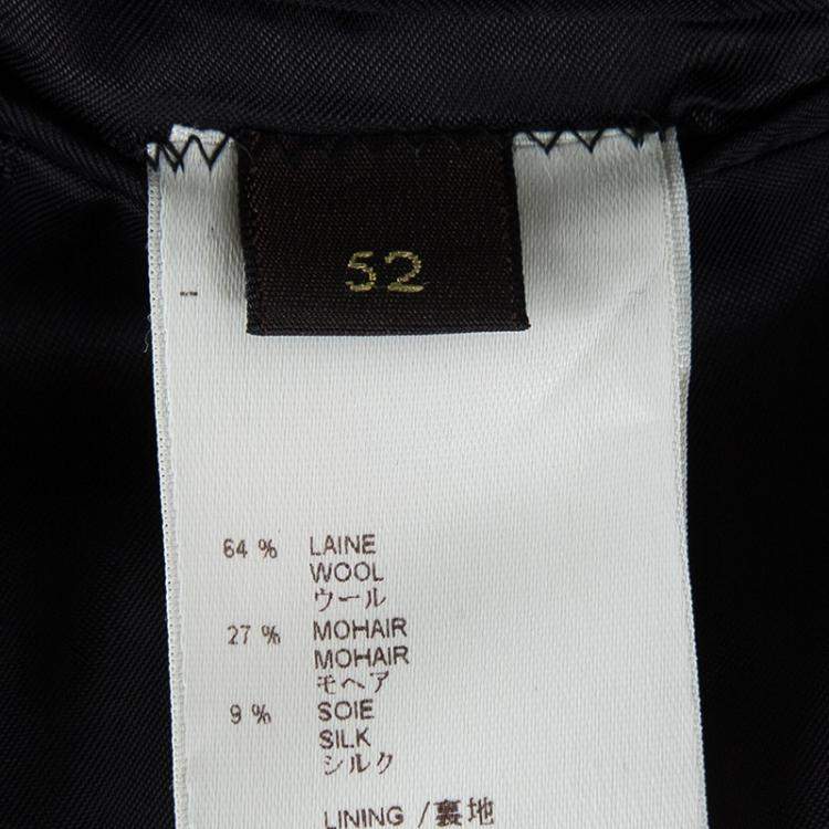 Pre Owned Louis Vuitton Black Wool Contrast Lapel Detail Blazer XL 