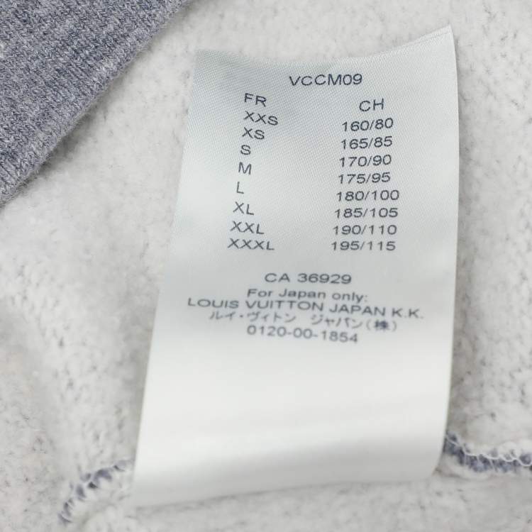 Pre Owned Louis Vuitton Light Blue Cotton Knit LV Embroidered Crew Neck Sweatshirt M