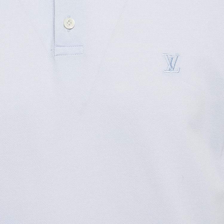 مملوكة مسبقًا Louis Vuitton Blue Pique Cotton Polo T-Shirt XL