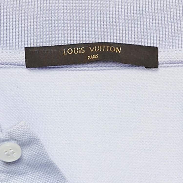مملوكة مسبقًا Louis Vuitton Blue Pique Cotton Polo T-Shirt XL