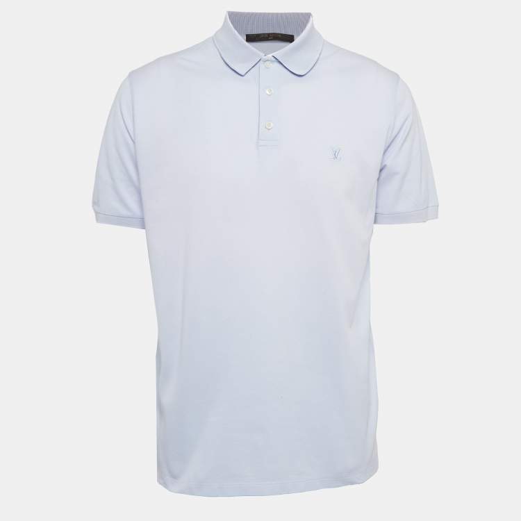 مملوكة مسبقًا Louis Vuitton Blue Pique Cotton Polo T-Shirt XL