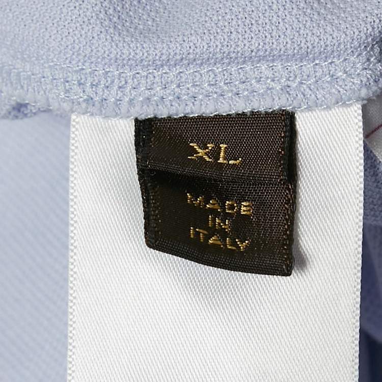 مملوكة مسبقًا Louis Vuitton Blue Pique Cotton Polo T-Shirt XL